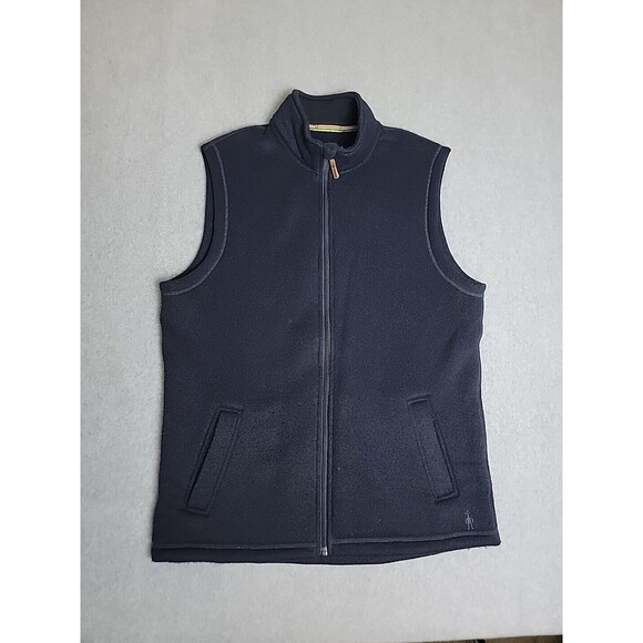 Men's Navy Blue Fleece Vest - Picture 1 of 14